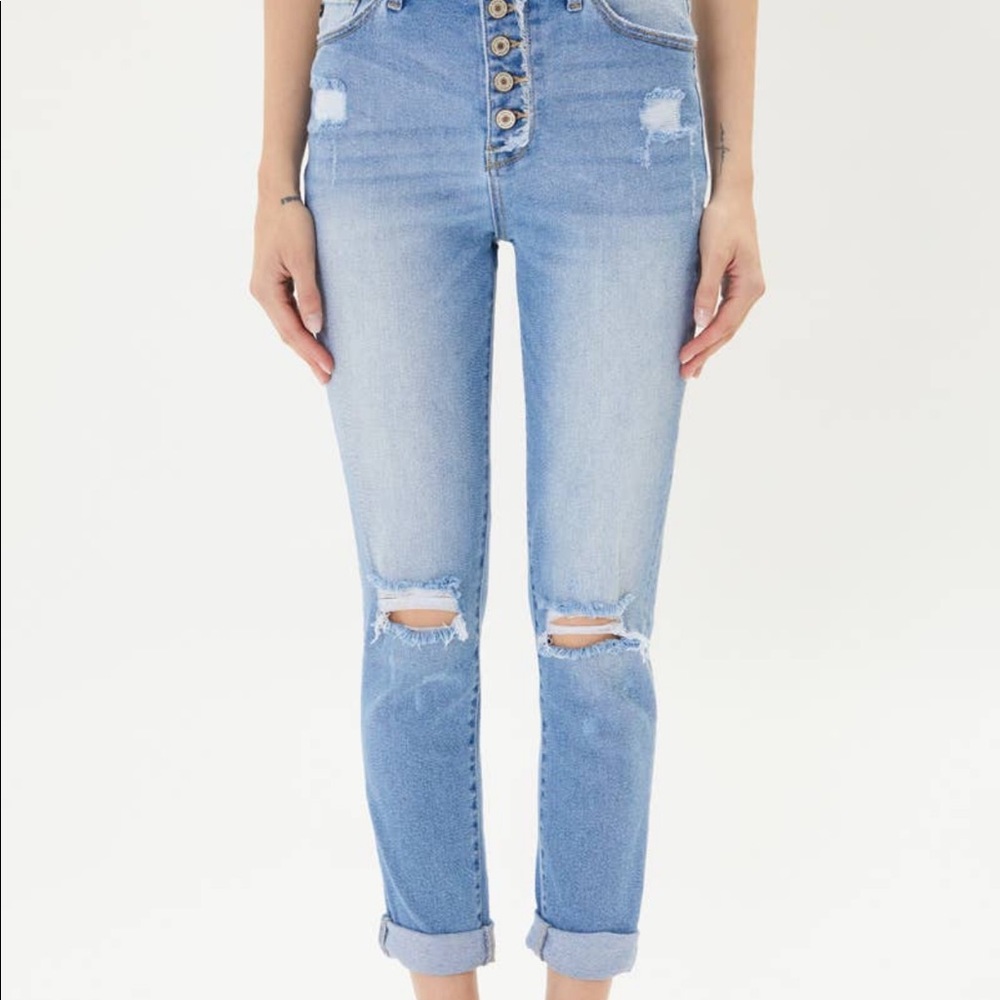 NWT Kancan hi-rise cuffed Mom Jean